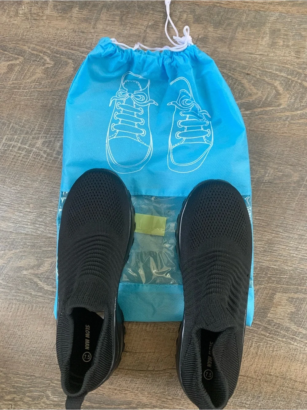 Men's Slip-On Knit Walking Shoes - Black